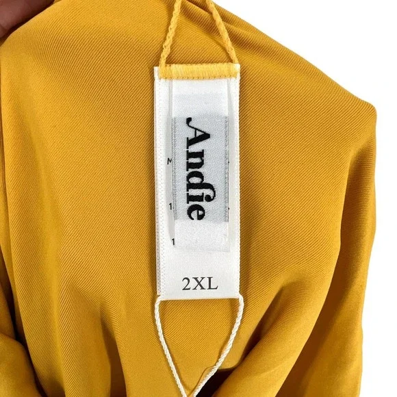 Andie Swim Womens The Bronti One Piece Swimsuit Golden Yellow Plus Size 2XL - Picture 6 of 11